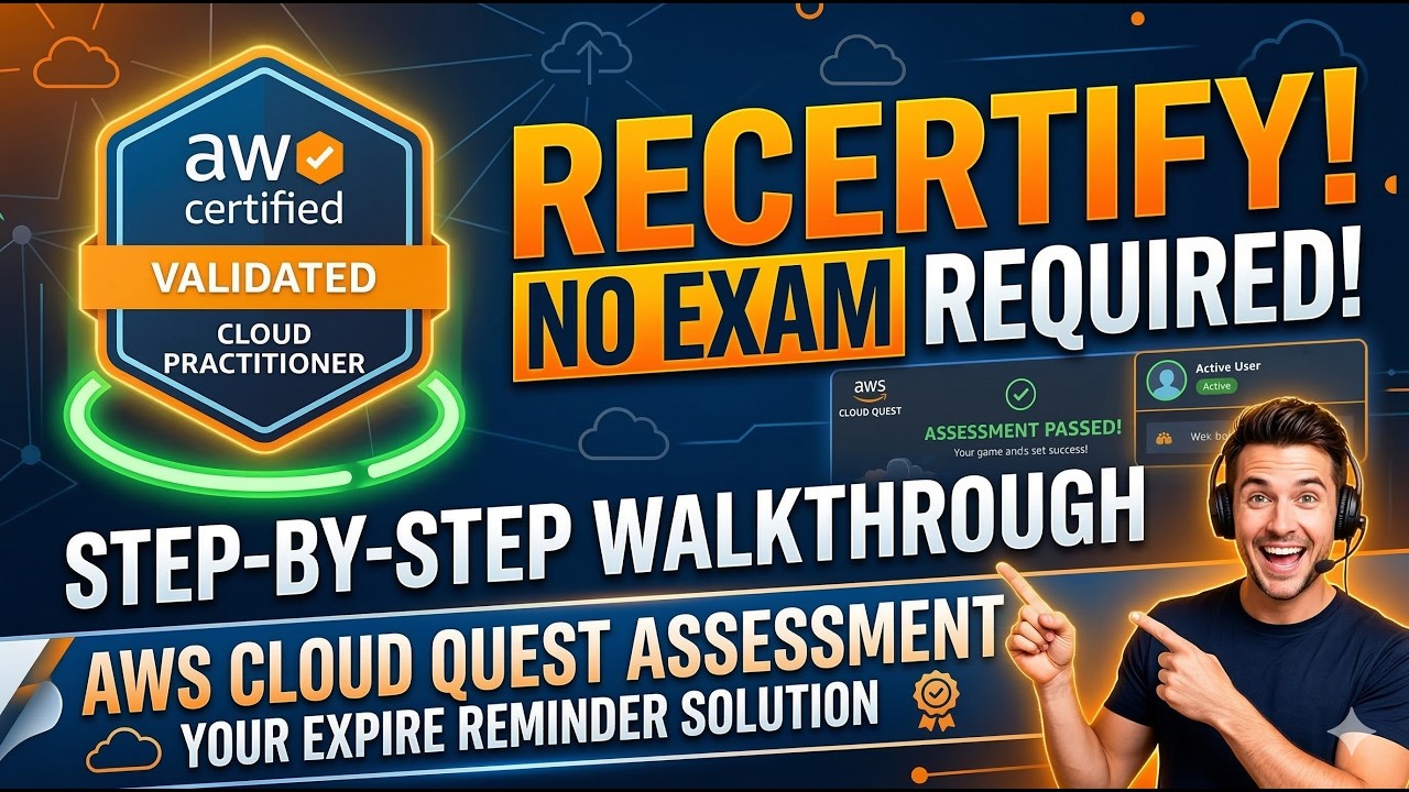 NO EXAM! How to Recertify AWS Cloud Practitioner for FREE #AWS #cloudpractitioner #clouddemodive