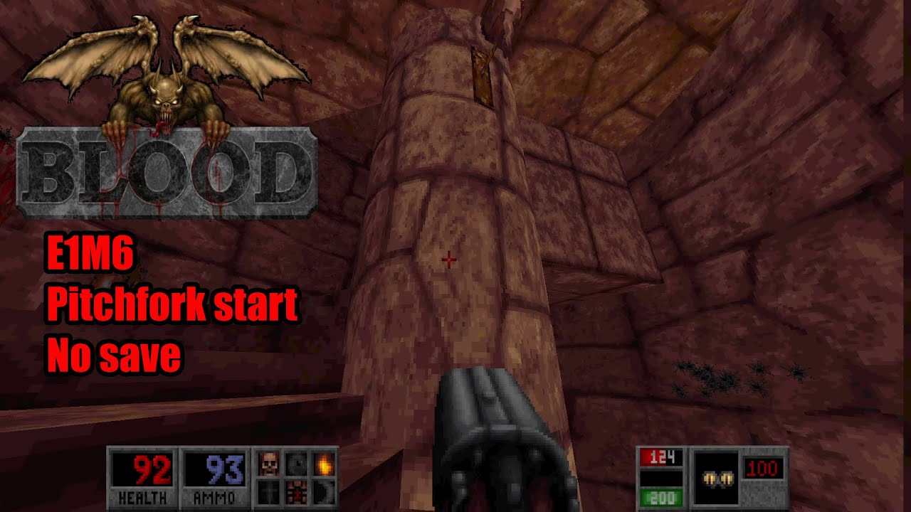 Blood: Fresh Supply - E1M6, Well Done, Pitchfork start, no save