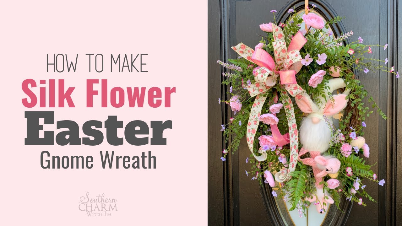 How to Make a Silk Flower Easter Gnome Wreath
