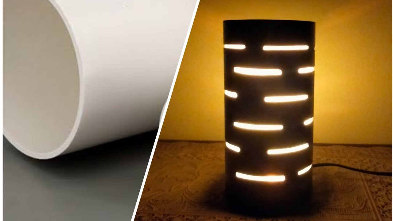 Easy PVC Pipe lamp Making For Room Decoration DIY .
