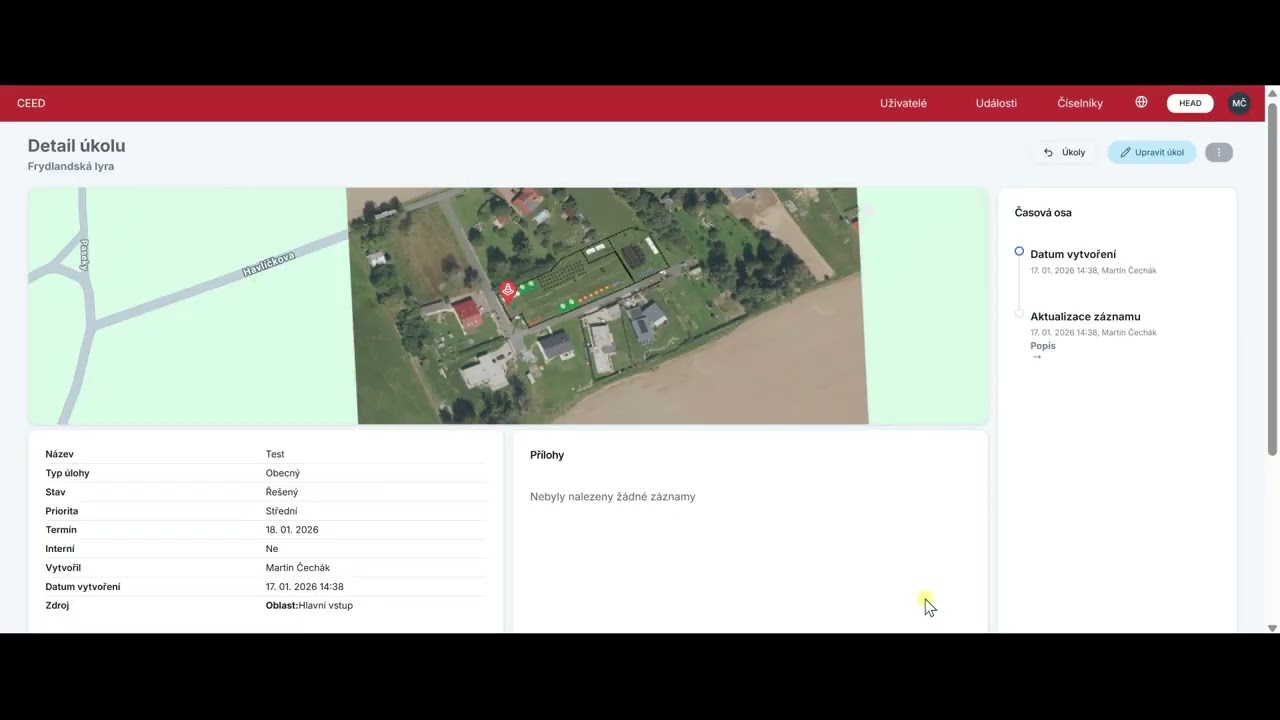 CEED - Dashboard zadání úkolu