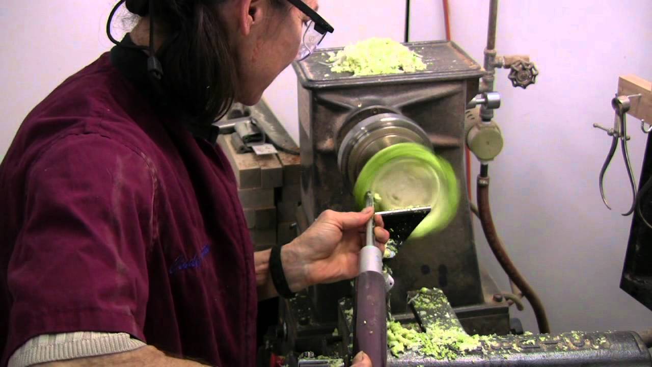 Cindy Drozda turns a salad bowl from a Romanesco Cauliflower