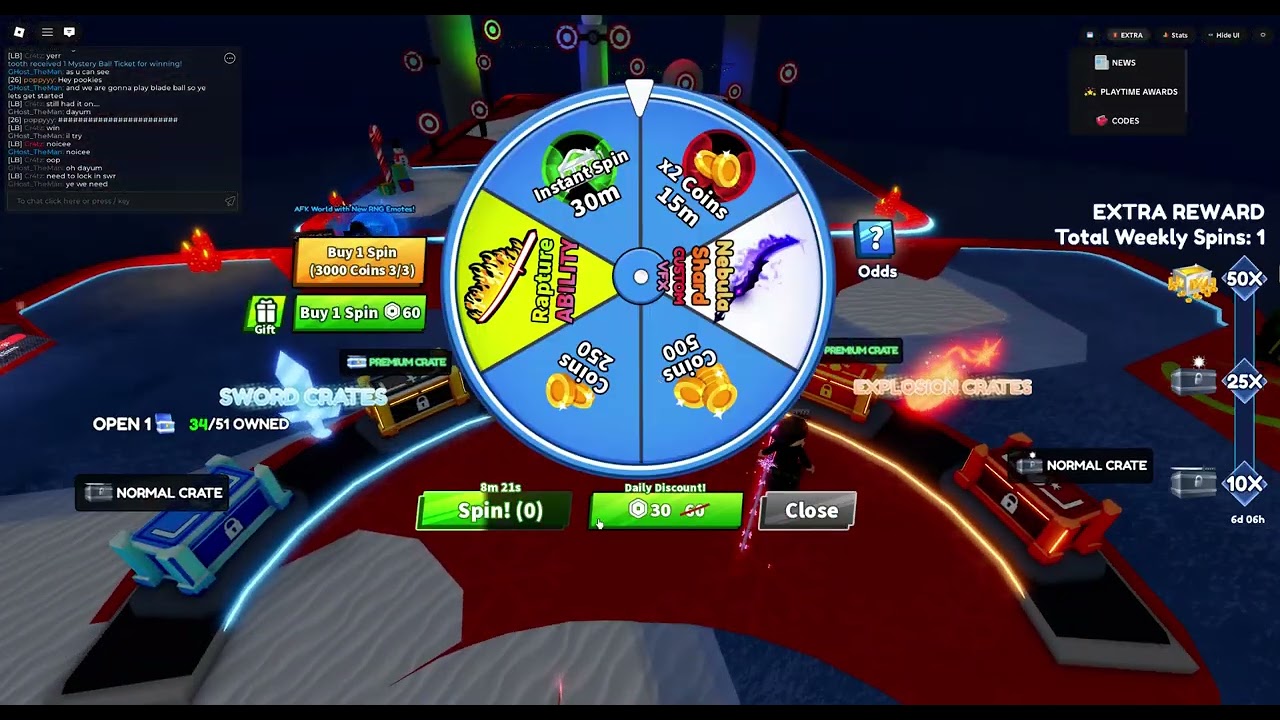 Playing blade ball