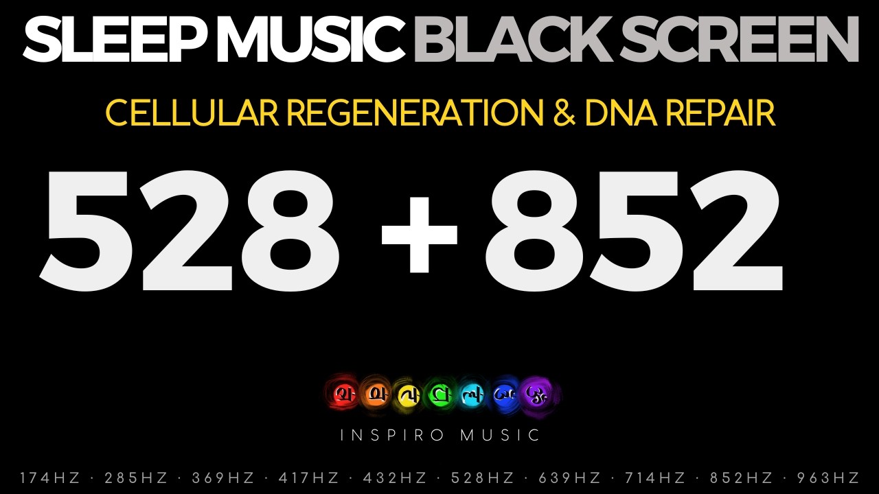 SLEEP MUSIC 528Hz | Cellular Regeneration & DNA Repair | Deep Healing Frequencies | BLACK SCREEN