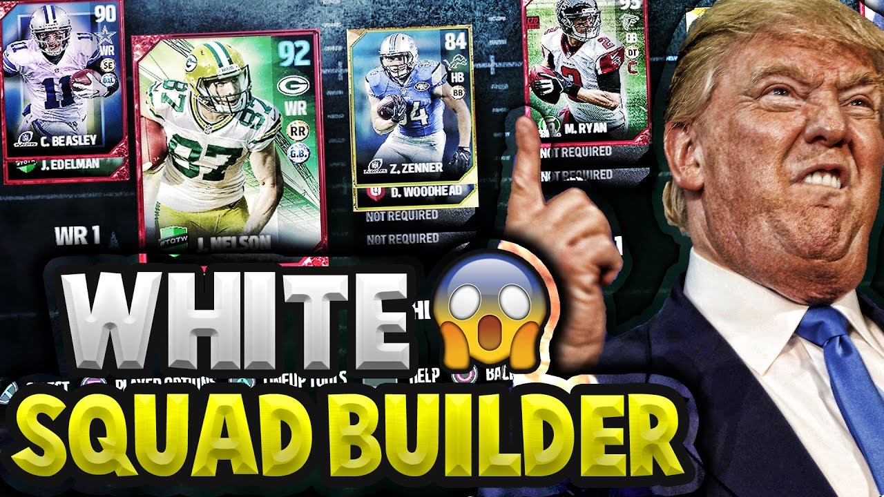 BEST WHITE PLAYERS IN THE NFL! MADDEN 17 SQUAD BUILDER