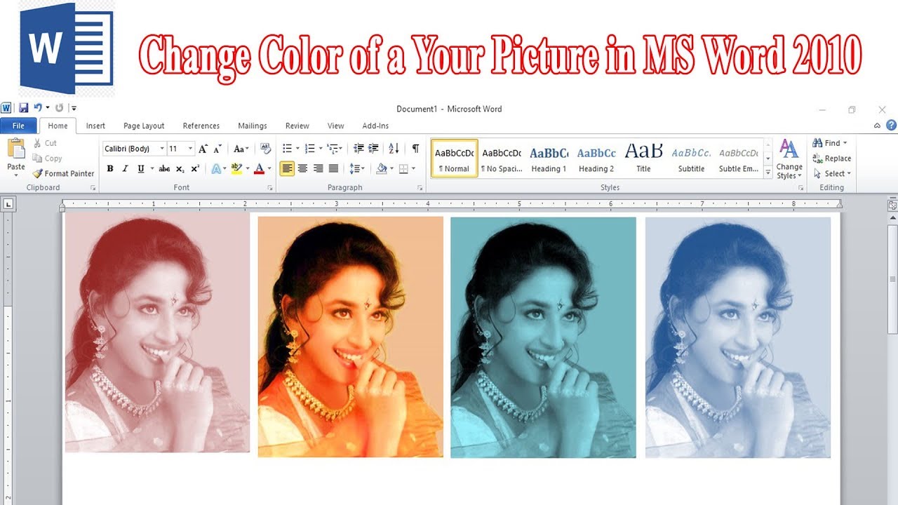 How to Change Color of a Your Picture in MS Word 2010 | KB Tech