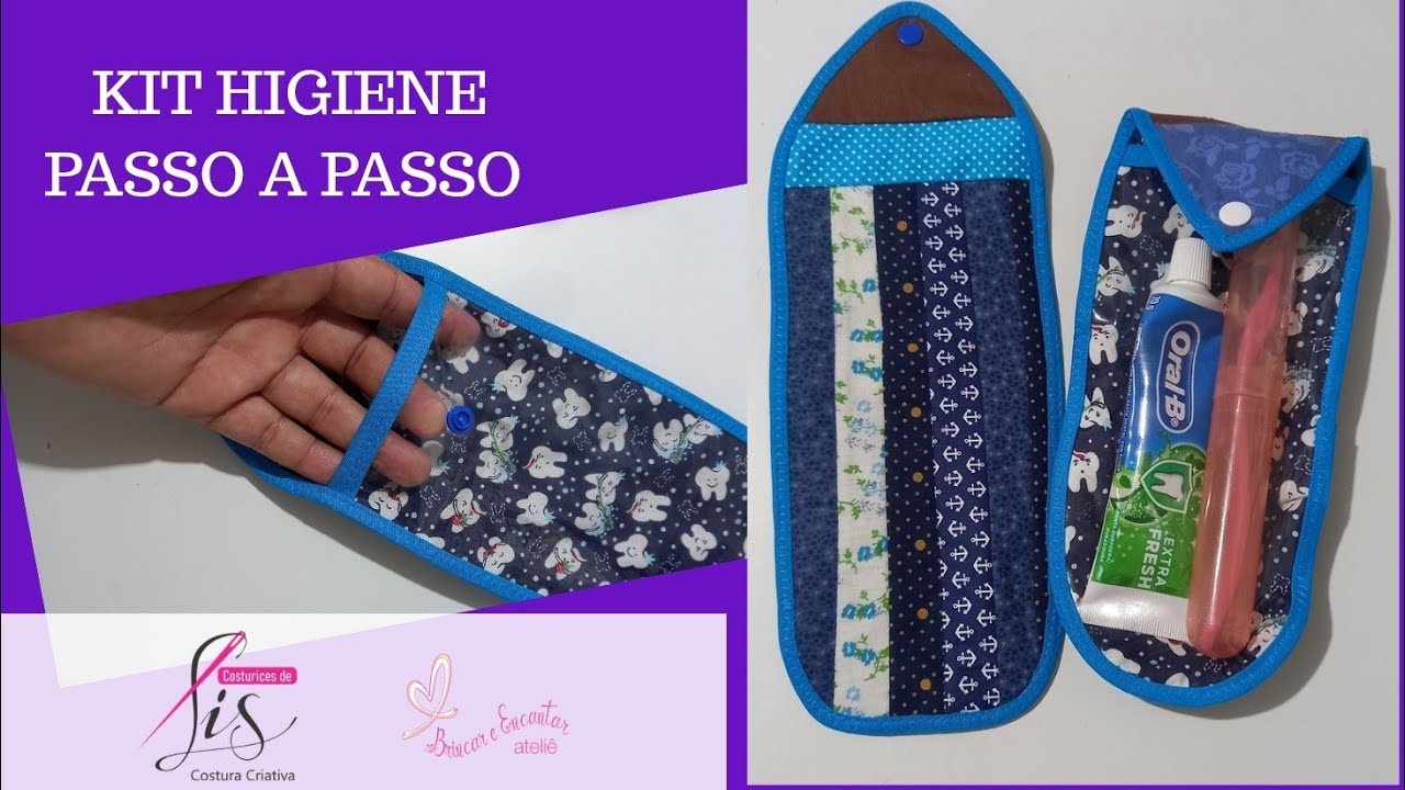 KIT HIGIENE SIMPLES EM FORMATO DE LÁPIS 💥 ESTOJO MULTIUSO ♻️ REAPROVEITAR SEUS RETALHOS 