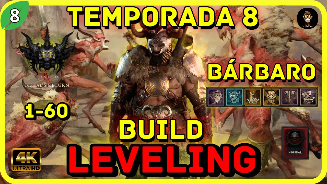 MEJOR BUILD de LEVEO BÁRBARO Diablo 4 | RÁPIDO hasta TORMENTO | TEMPORADA 8