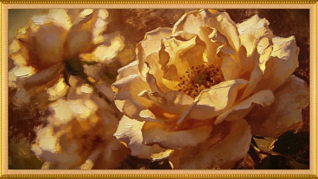 Vintage Floral Close-Up Painting | 4K Golden Frame TV Art | Warm Vintage Gallery | 4K Smart TV Art