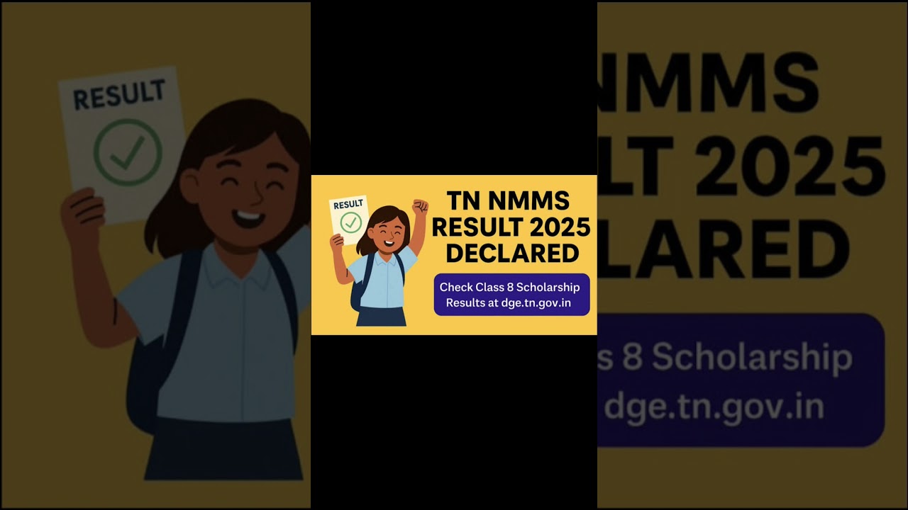 TN NMMS Result 2025 Declared: Check Class 8 Scholarship Results at dge.tn.gov.in
