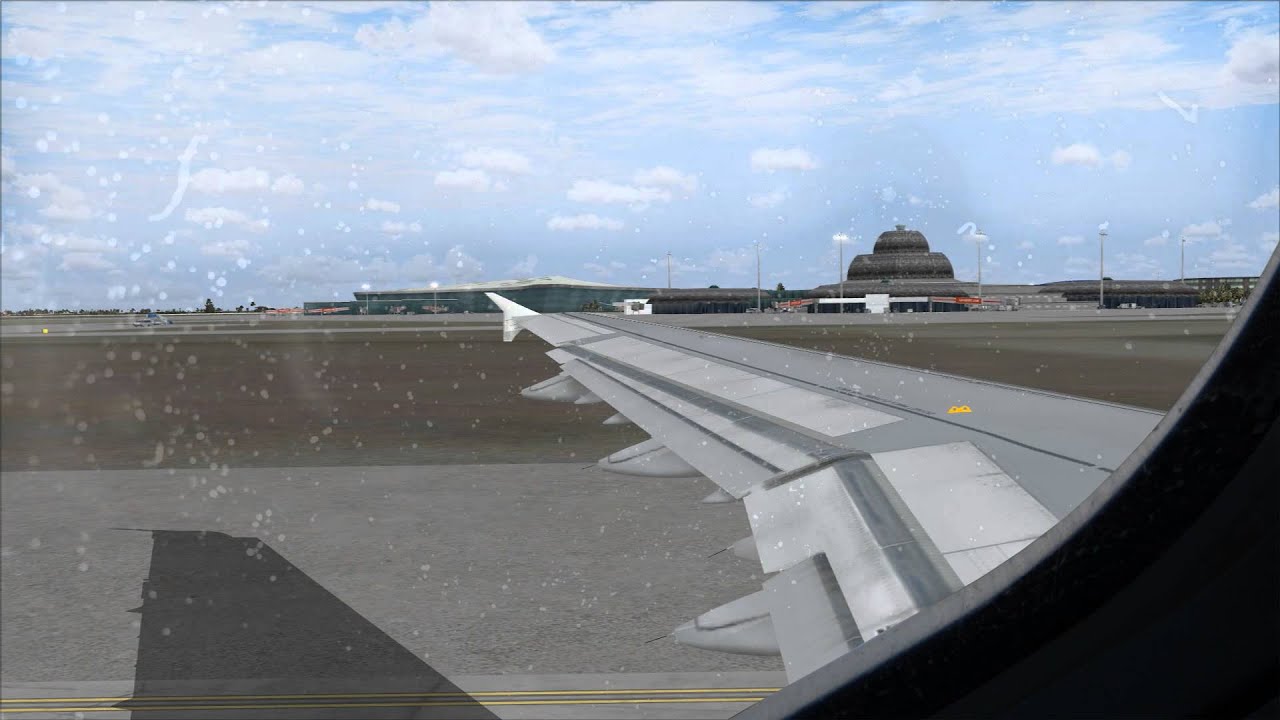 Take-off from Heydar Aliyev International Airport, Baku, FSX Airbus A320