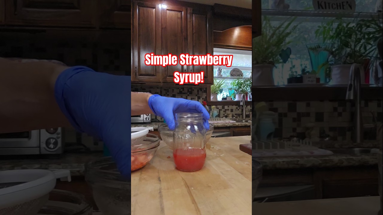 How to make Strawberry  Simple Syrup! #recipe #food