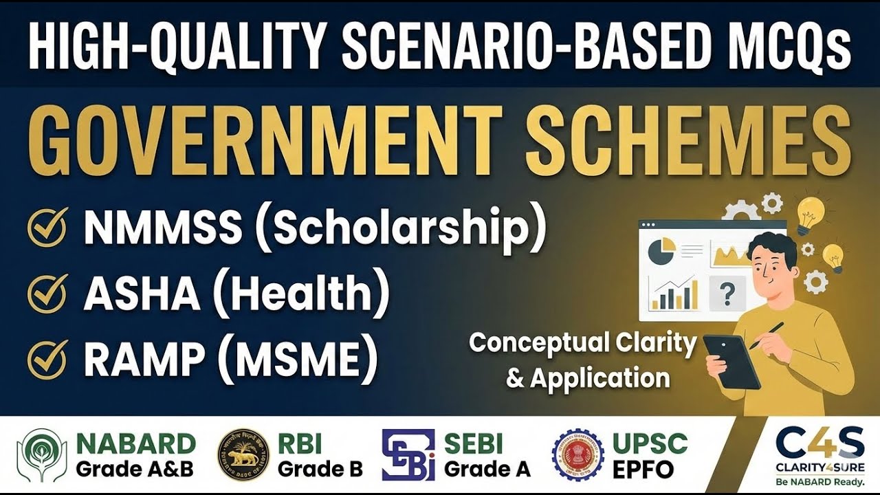 Important GOI Schemes: Para-Based Questions Revision for NABARD A/B, RBI, SEBI Exams