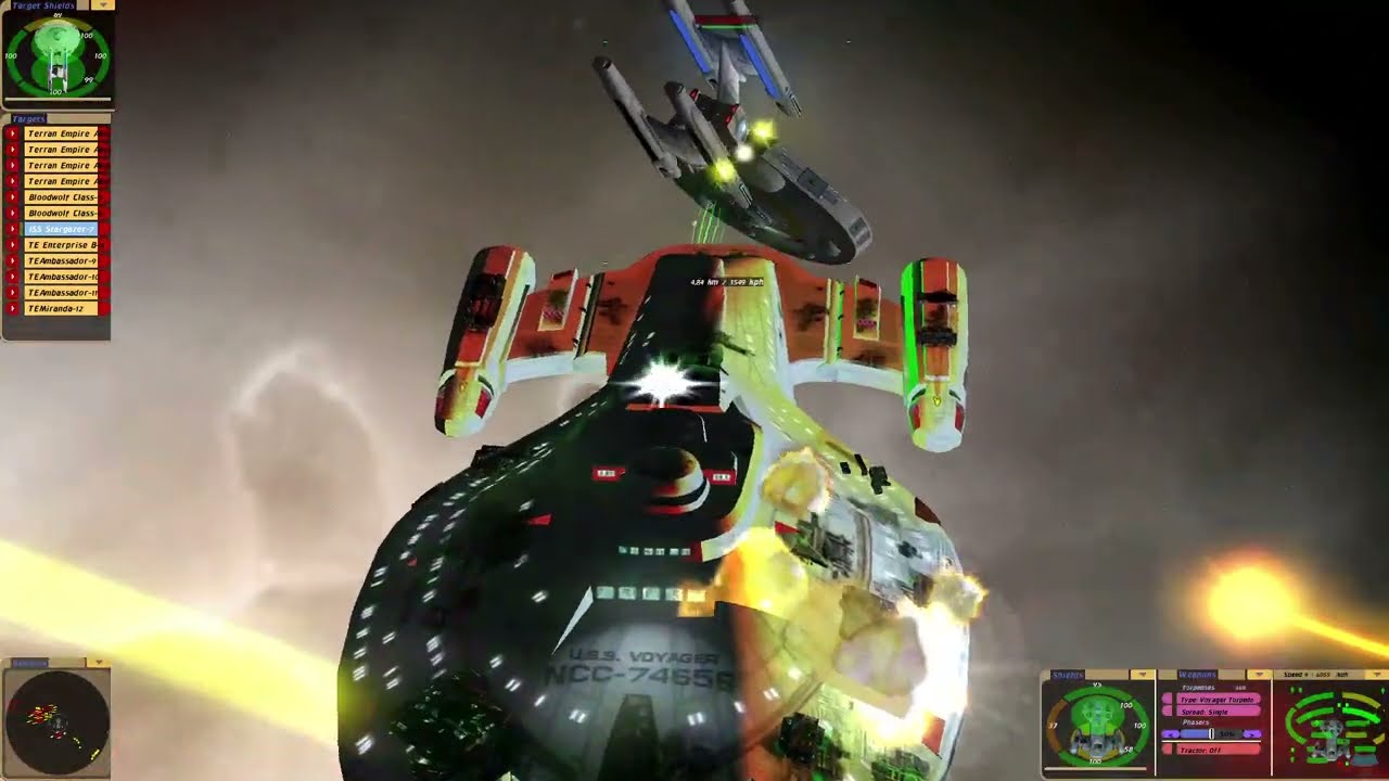 Marshal Janeway and her Assimilated Voyager Vs Terran Fleet