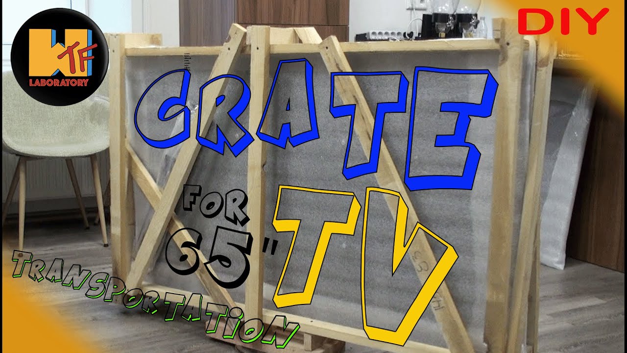 Wooden crate for 65 inch TV transportation.