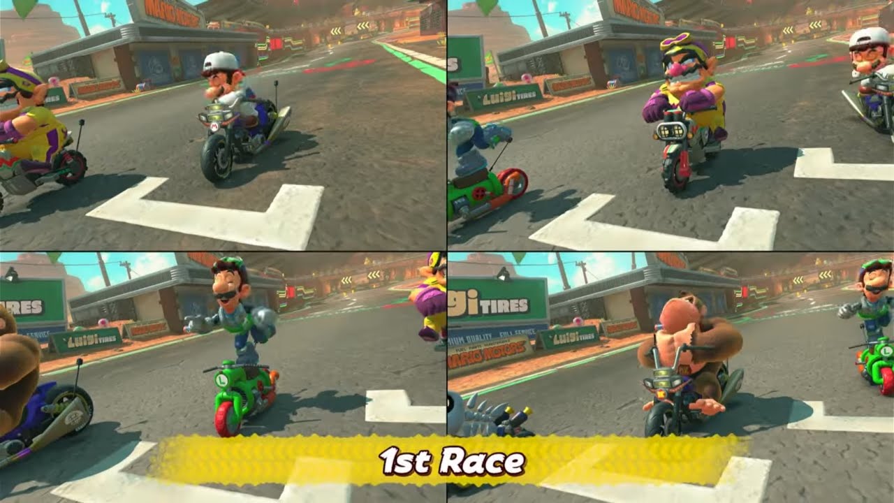 MarioKart World | Mushroom Cup | 4 Player (Wario vs Marion vs Luigi vs Donkey Kong) | 4k