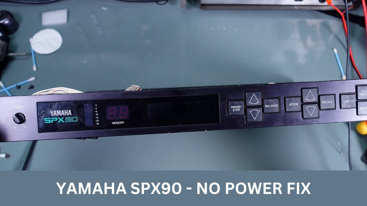 Fixing Yamaha SPX90 digital sound processor - no power - bar graph lit up - nothing on screen