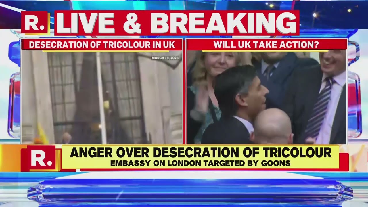 Indian Flag Taken Down By Pro-Khalistan Protesters In London