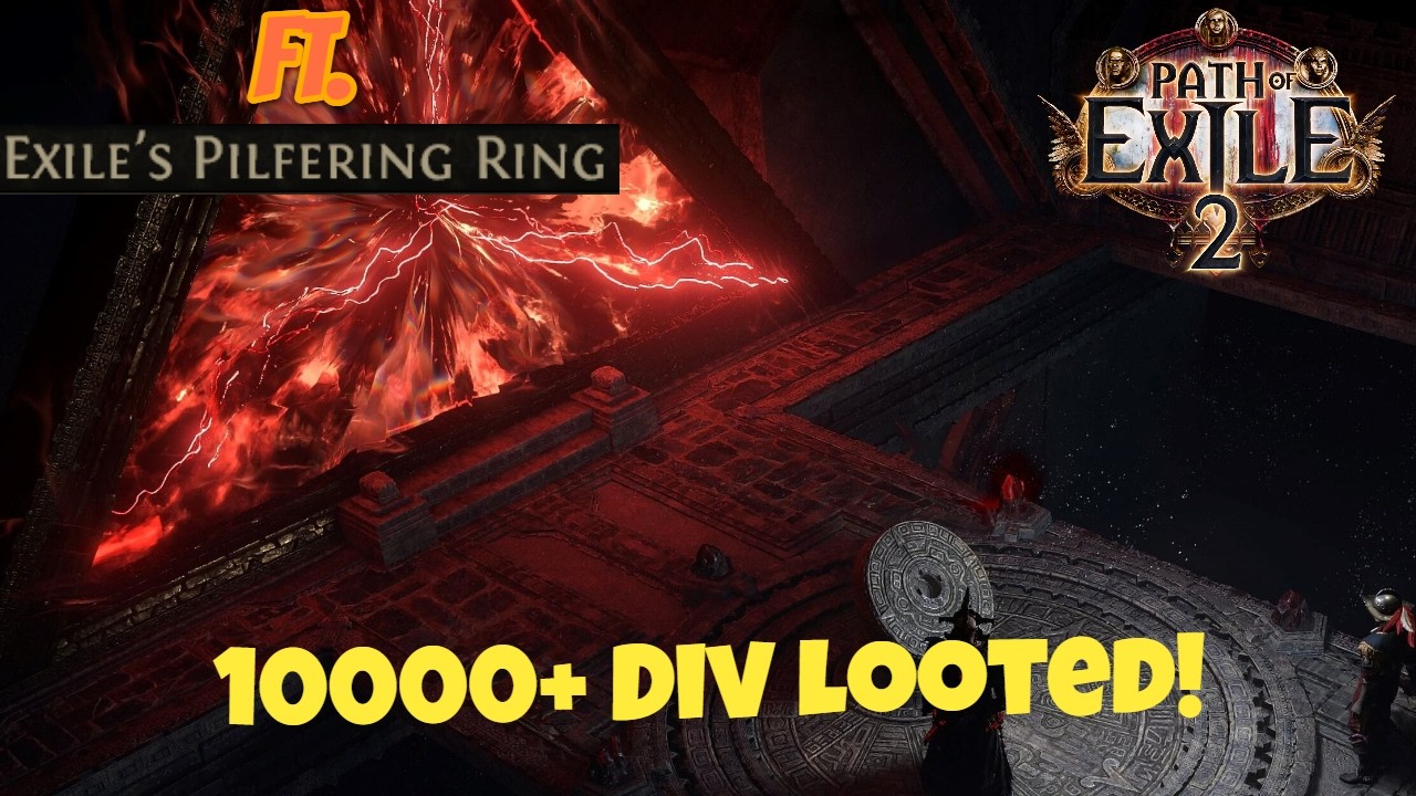 [PoE2] I grinded 10000+ Div off the Ground ft. Exile's Pilfering Ring & Temple of Atziri!