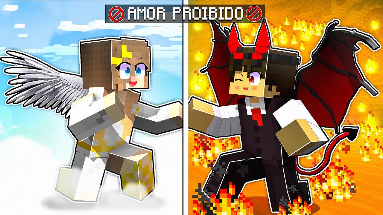 AMOR PROIBIDO de UMA ANJO E DEMONIO no MINECRAFT!!