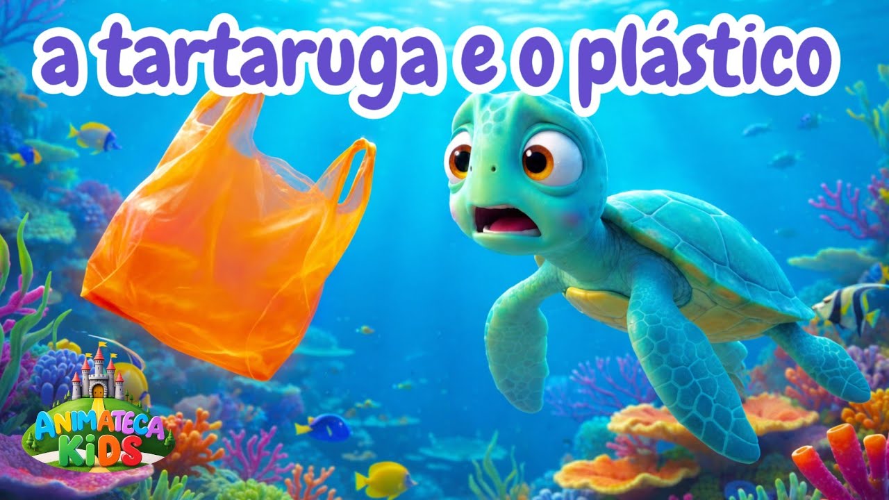 A Tartaruga e o Plástico - história infantil |#historiainfantilparadormir#lerparacrianca #desenho 