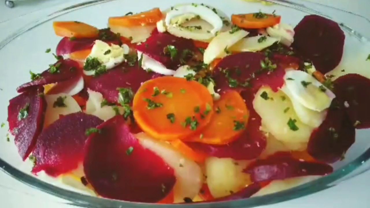 ENSALADA de ( PAPAS, Zanahoria, Remolacha, Huevos cocidos)  | Receta FACIL |