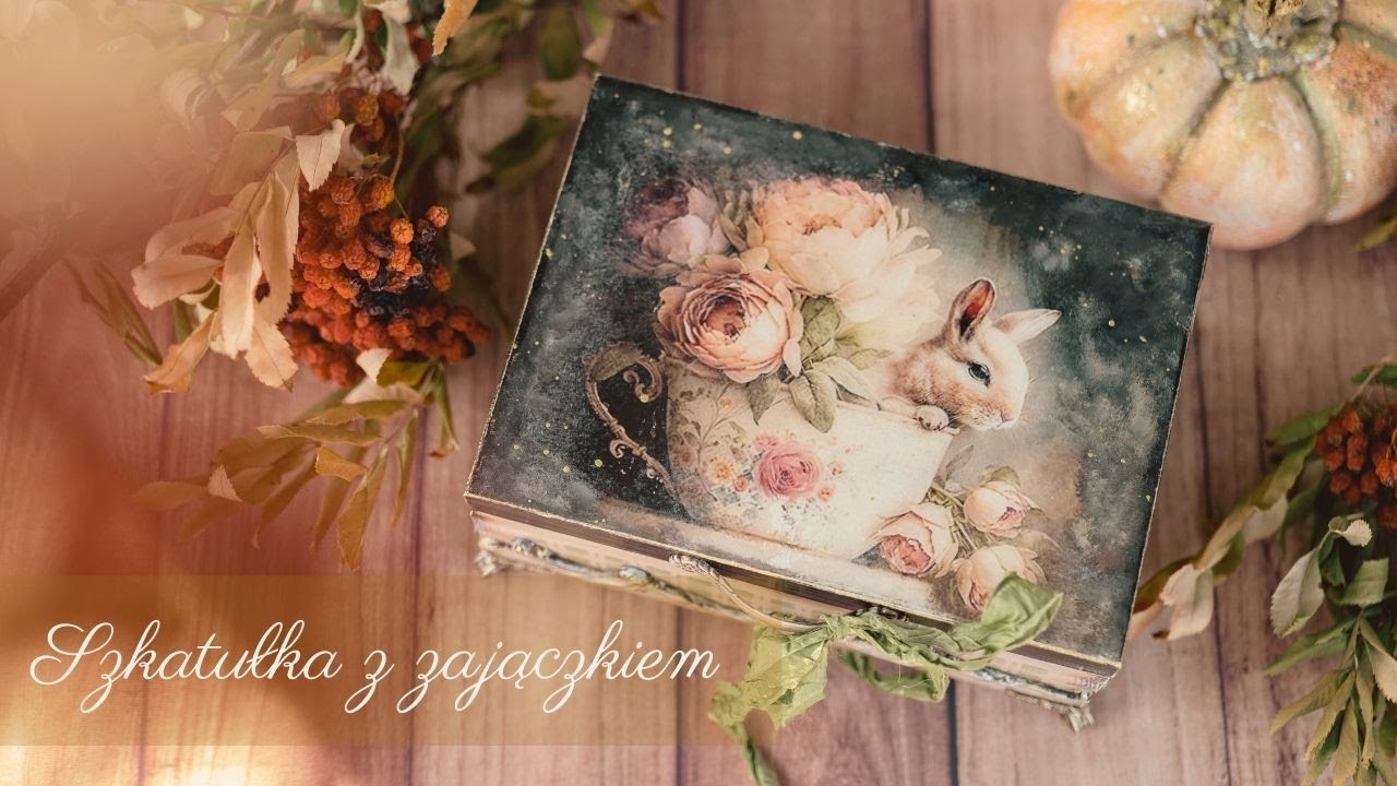 Szkatułka z zającem | TUTORIAL DECOUPAGE krok po kroku - Transfer, epoxy resin [ENG SUB] #decor #diy