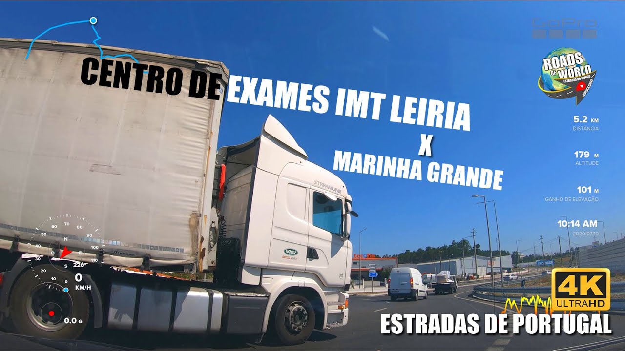 Dirigindo do Centro de Exames IMT Leiria a Marinha Grande - PORTUGAL - GOPRO 4K - Roads of the World