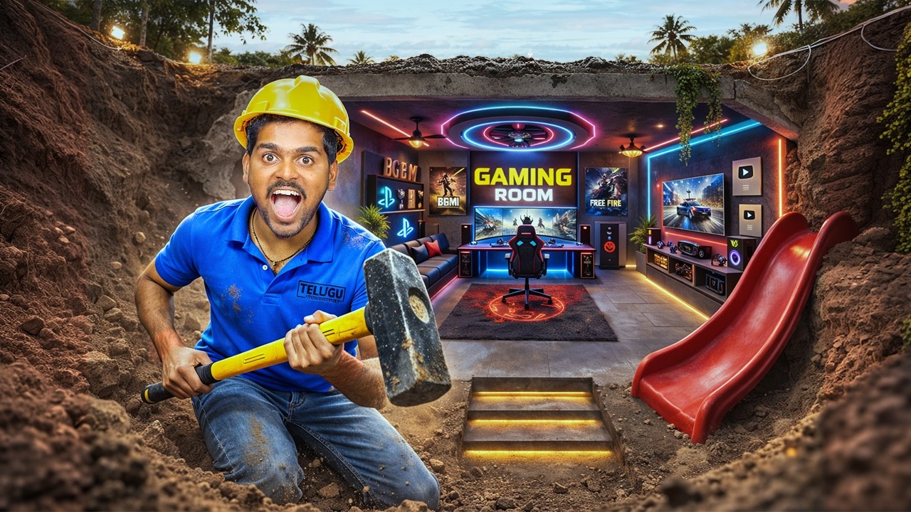Secret Gaming Room Making Challenge Underground - No One Can Find it 🔥🔥 Telugu Experiments