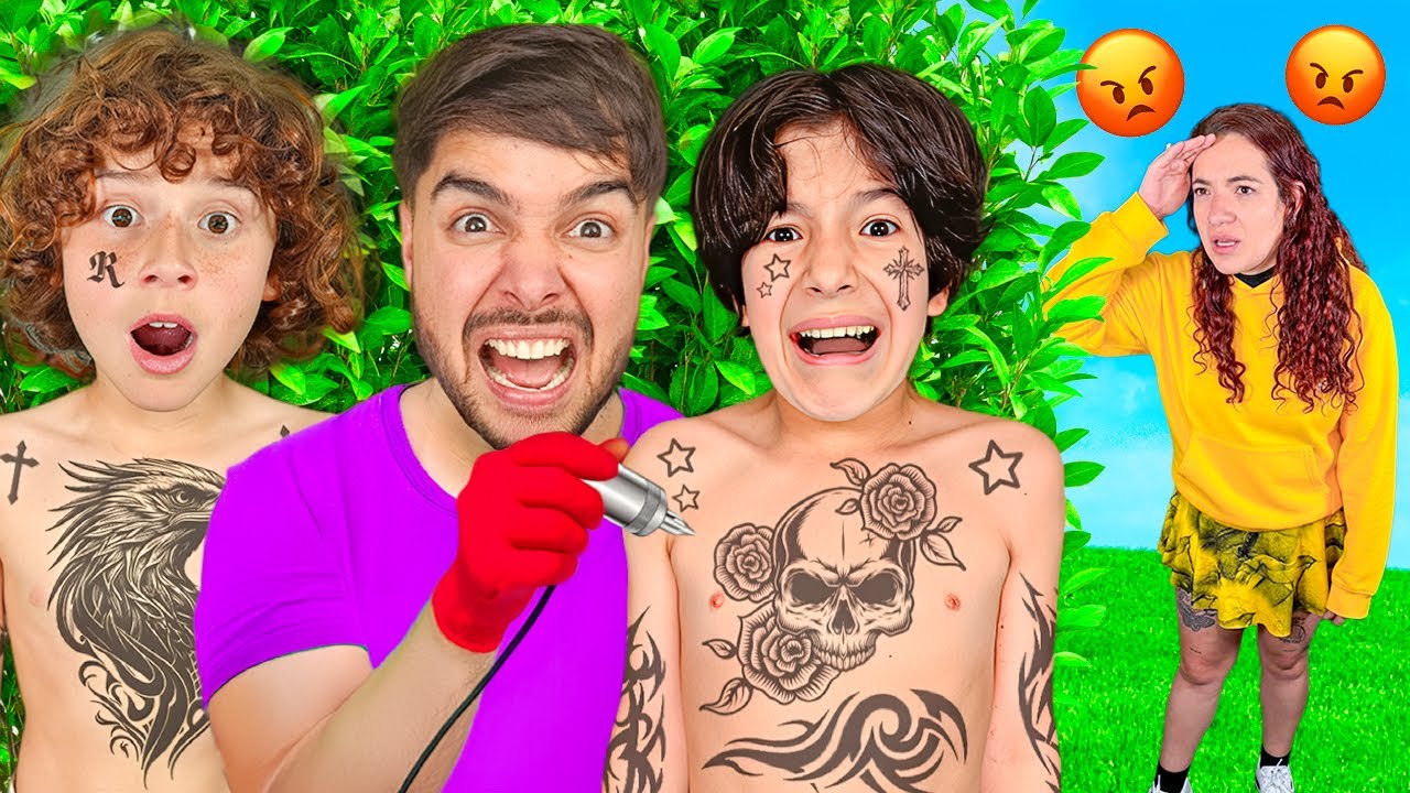 TATUÉ a LOS NIÑOS a ESCONDIDAS de SUS PAPÁS !!