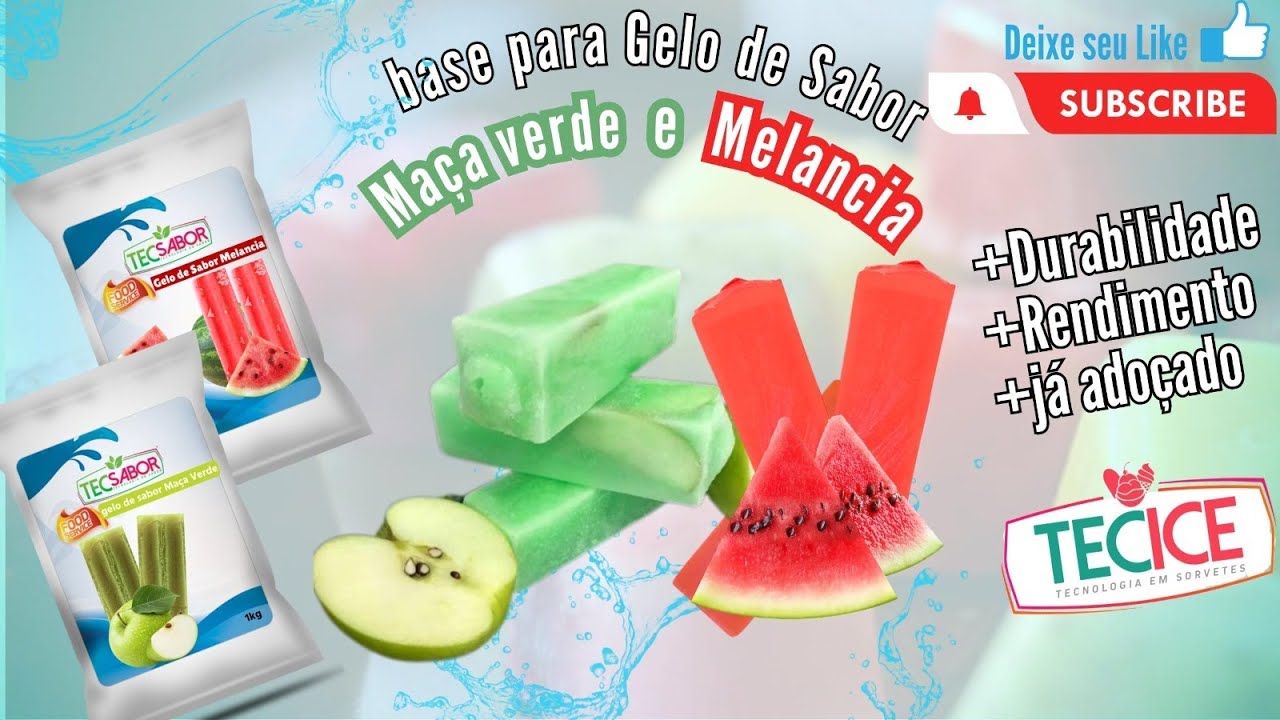 Como fazer Gelo de sabor Melancia e Maçã Verde Universo dos Sorvetes