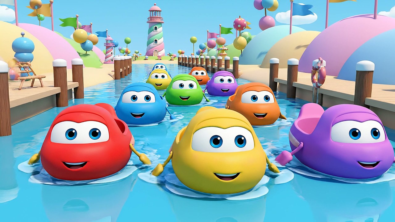 Seven Little Toy Boats Sail Sail Sail | Bathtime & Water Play Song for Kids