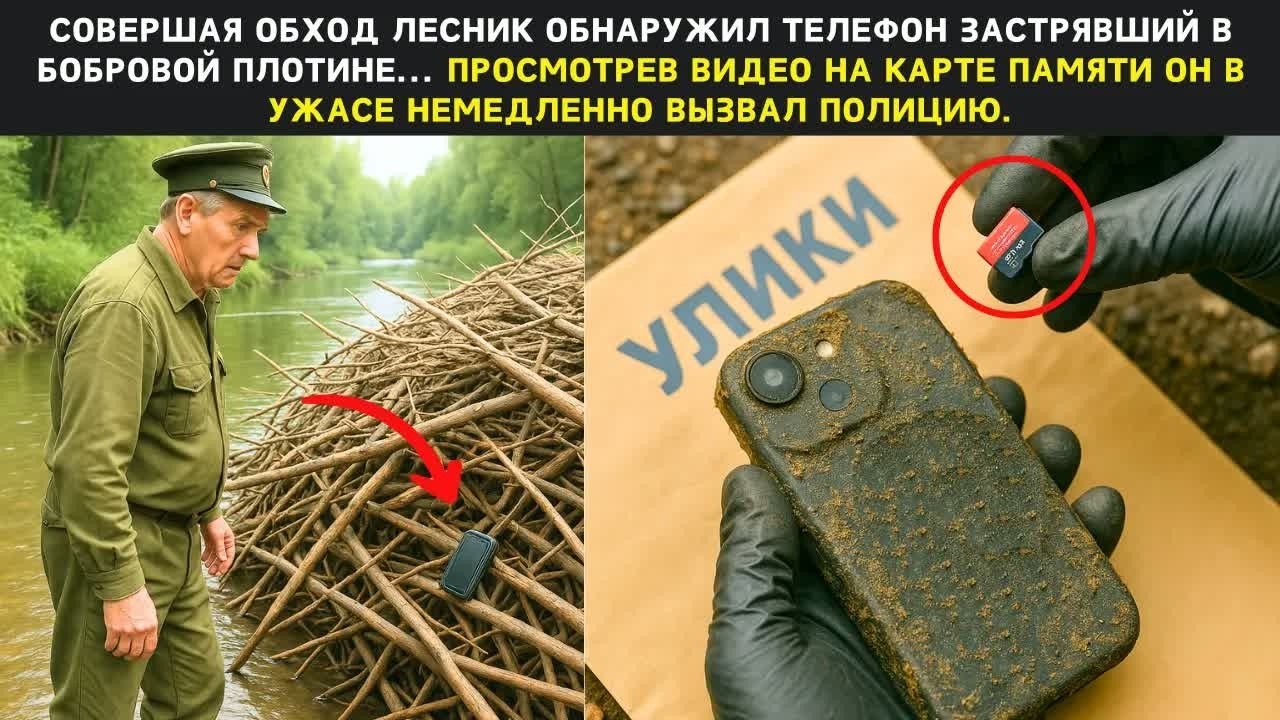 Лесник нашёл телефон в бобровой плотине... После просмотра карты памяти он в ужасе вызвал полицию
