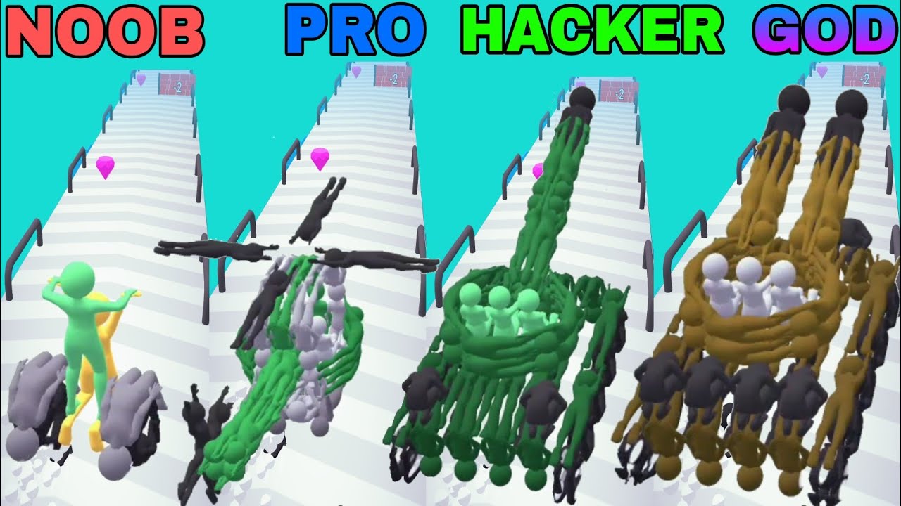 NOOB VS PRO VS HACKER VS GOD in Human Vehicle
