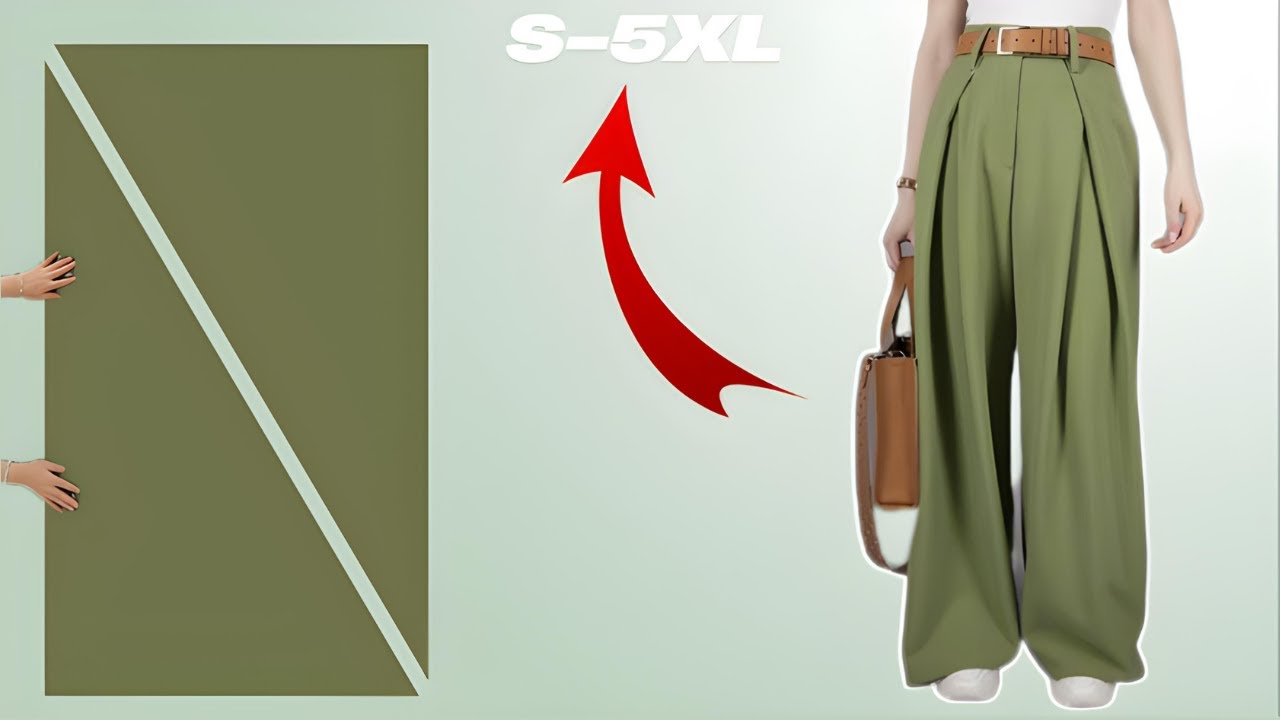 VERY EASY Pleated Wide-Leg Pants | Easy Step-by-Step Pattern Drafting