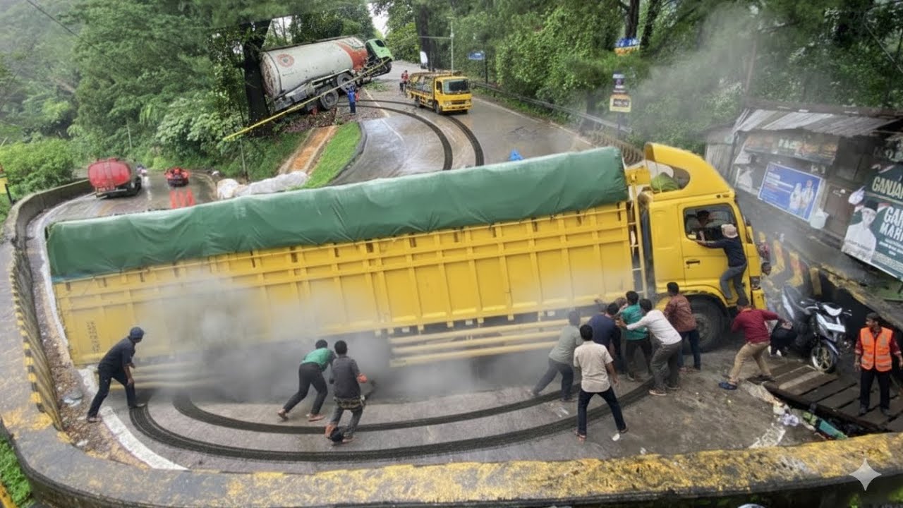 NYAWA DI UJUNG TANDUK! Perjuangan Supir Lintas Taklukan Sitinjau Lauik yang Sedang Mengamuk!