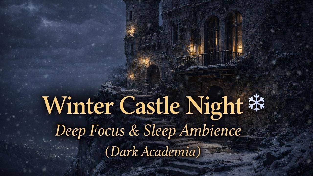 Winter Castle Night ❄️ Deep Focus & Sleep Ambience (Dark Academia)