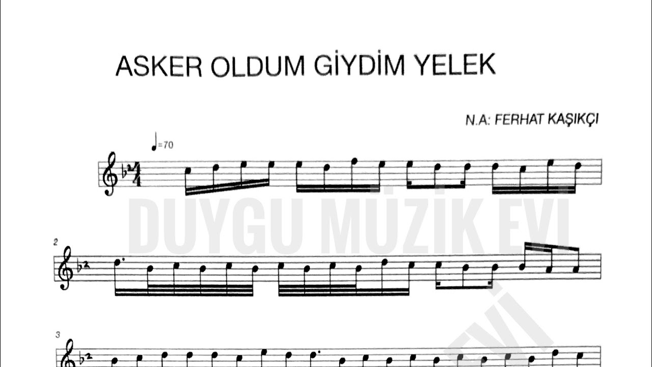 Asker oldum giydim yelek solfej ( Ferhat Kaşıkçı )