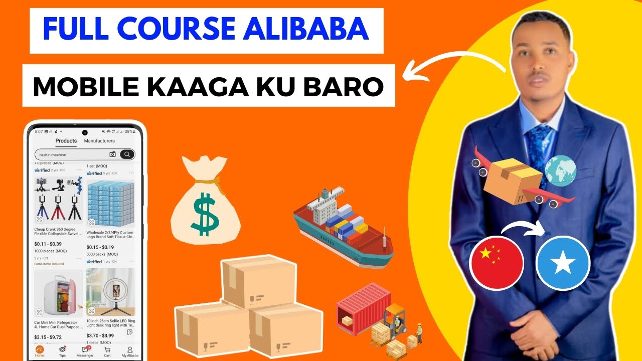FULL COURSE SIDEE ALIBABA ALAAB LOOGA IIBSADAA ADIGA OO MOOBILKAAGA ISTICMAALAYA COURSE DHAMEESTIRAN