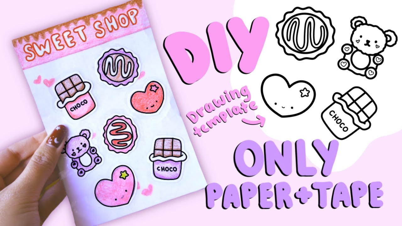 DIY V-DAY STICKER SHEET - EASY & DRAWING TEMPLATE PROVIDED