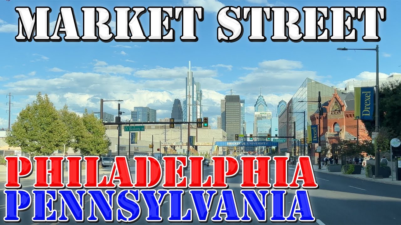 Market Street - Philadelphia - Pennsylvania - 4K Street Drive
