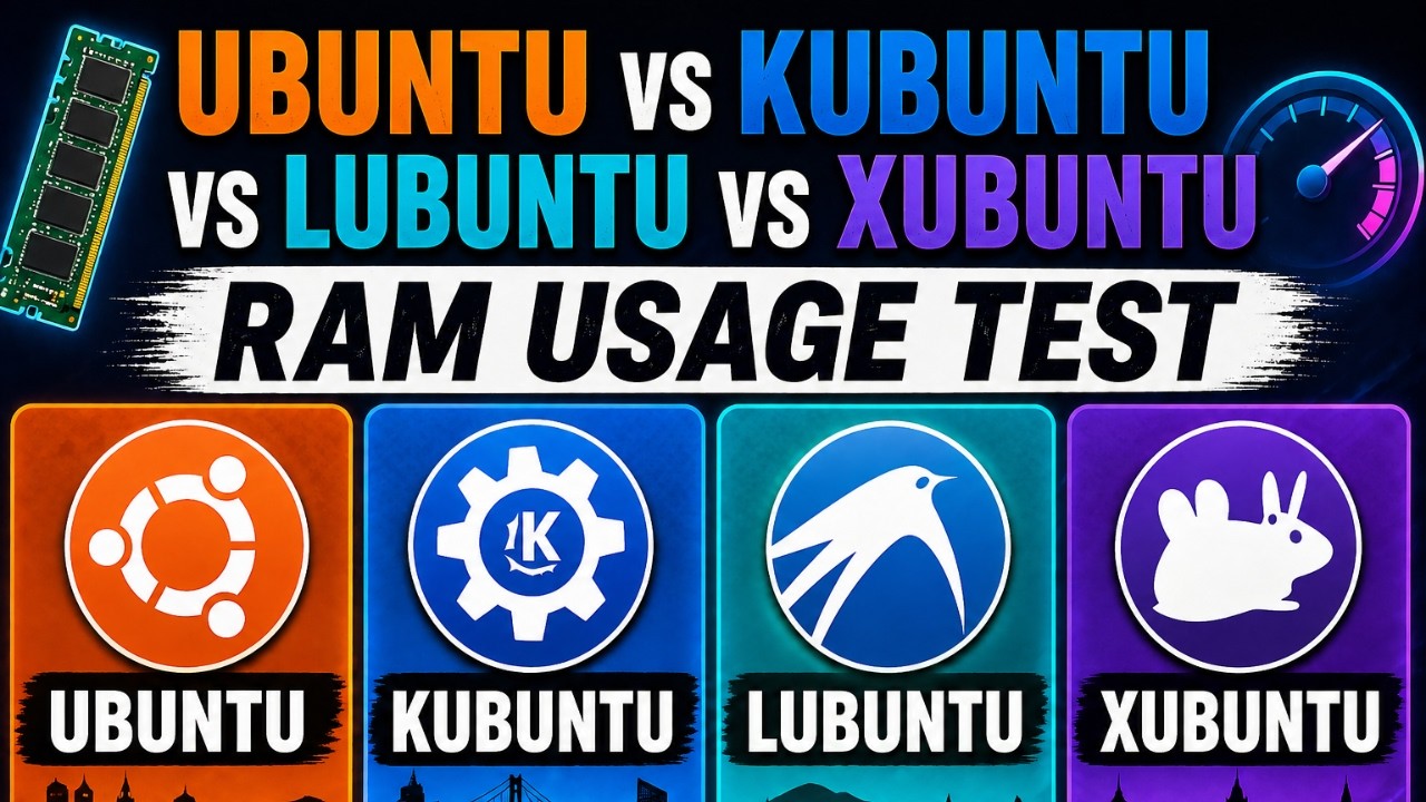 Ubuntu vs Kubuntu vs Lubuntu vs Xubuntu &ndash; RAM Usage Test 2026
