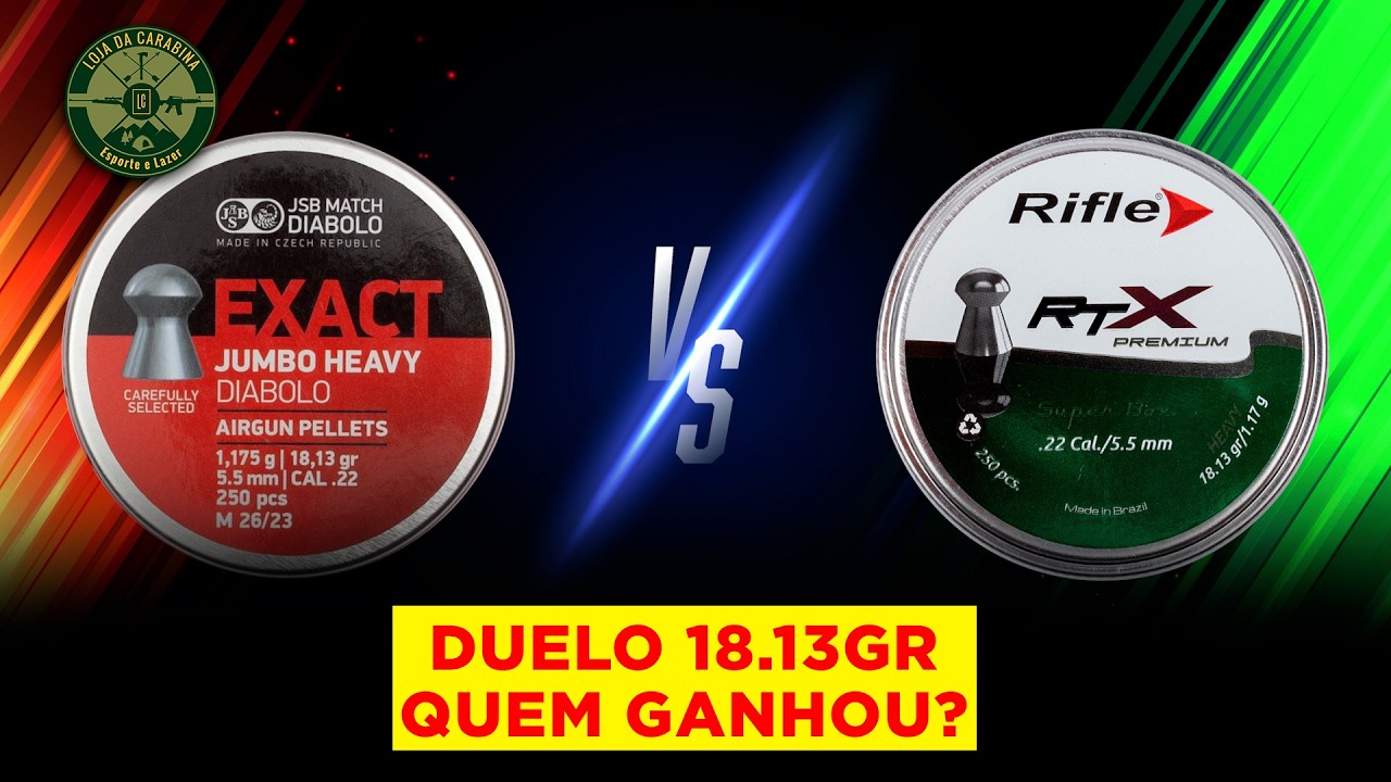 JSB Exact Jumbo vs Rifle RTX Heavy Qual o Melhor Chumbinho 18.13 grains? PCP Hatsan AT44 10.
