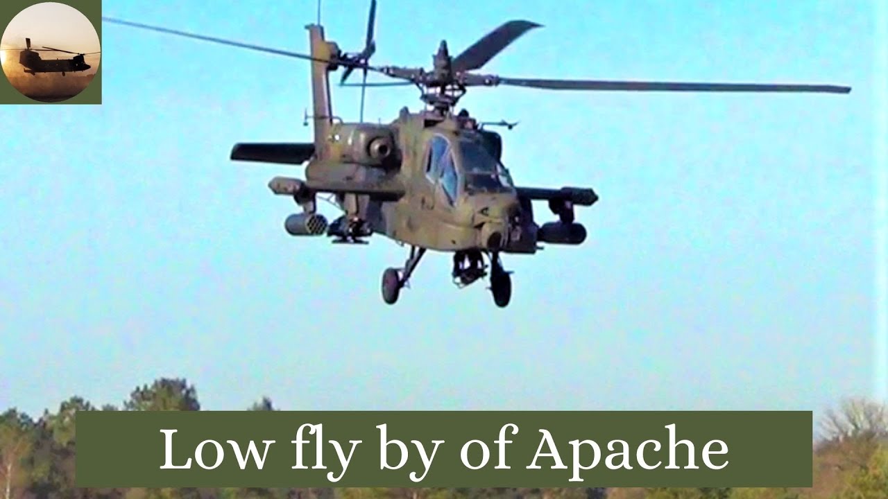 Low flying military Apache helicopter - Compilation