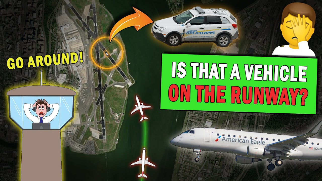 Plane ALMOST LANDS WITH VEHICLE on Runway at DCA | Pilots Noticed!