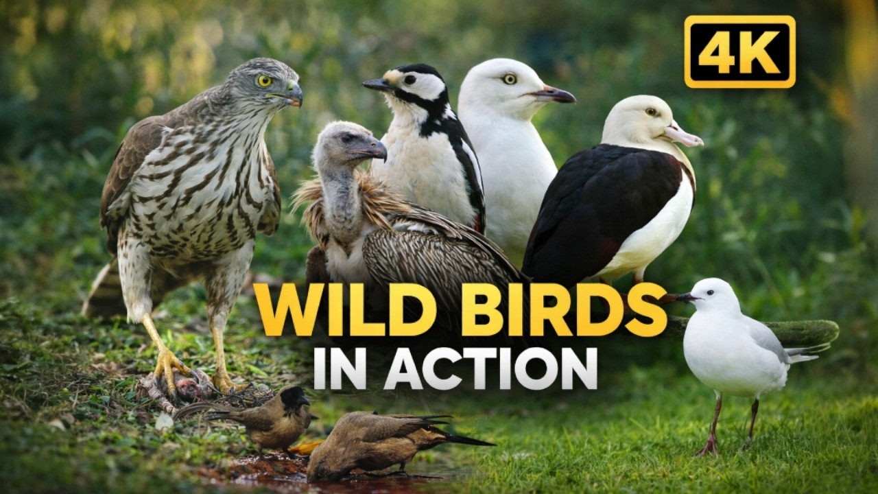“Wild Birds in Action | Predator Hunt, Woodpecker, Seagull & Rare Nature Moments (4K Cinematic)”