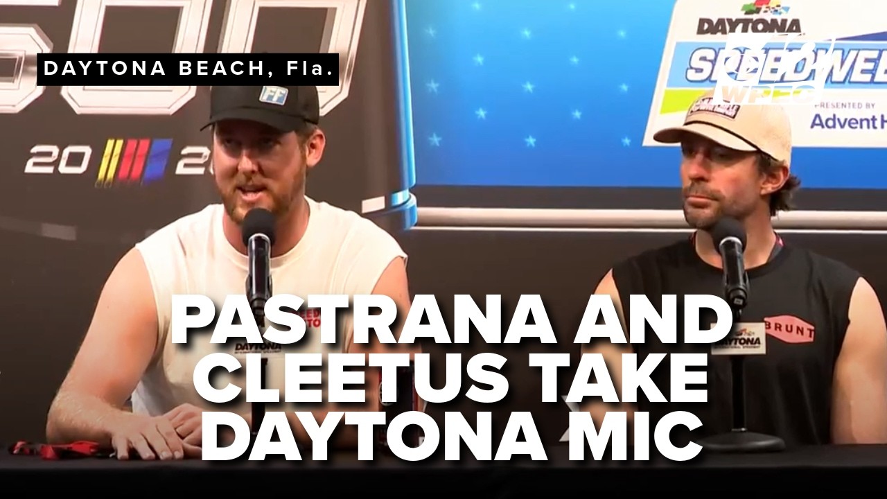 Travis Pastrana and Cleetus McFarland hit the Daytona 500 presser