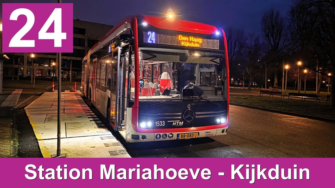 HTM lijn 24: Station Den Haag Mariahoeve - Den Haag Kijkduin | HTM 1533 | 2025