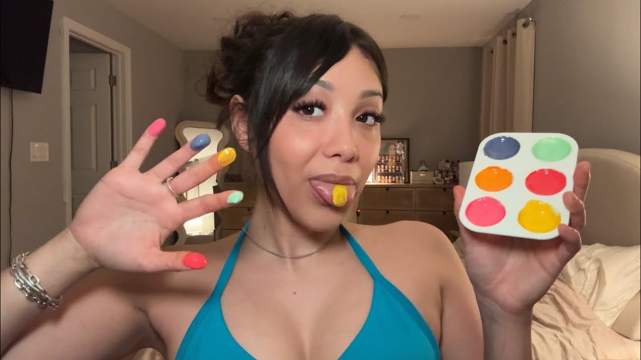 ASMR | Finger Spit Painting You 🎨 Mouth Sounds