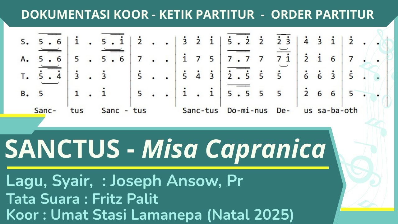 Sanctus Misa Capranica oleh Stasi Lamanepa || Koor Sanctus Ordinarium Misa Capranica